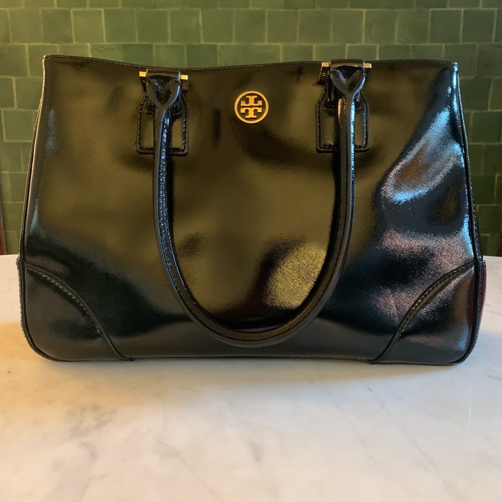 Tory Burch Robinson Handbag Patent Leather Tote